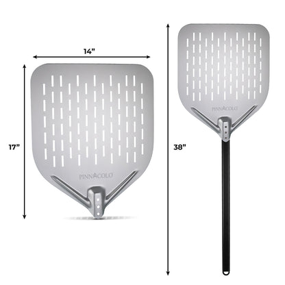 PINNACOLO Pizza Peels Bundle Package.           (3 In 1 package 9”Turning Peel & 14”& 16” Perforated Peel)